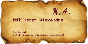 Münster Alexandra névjegykártya